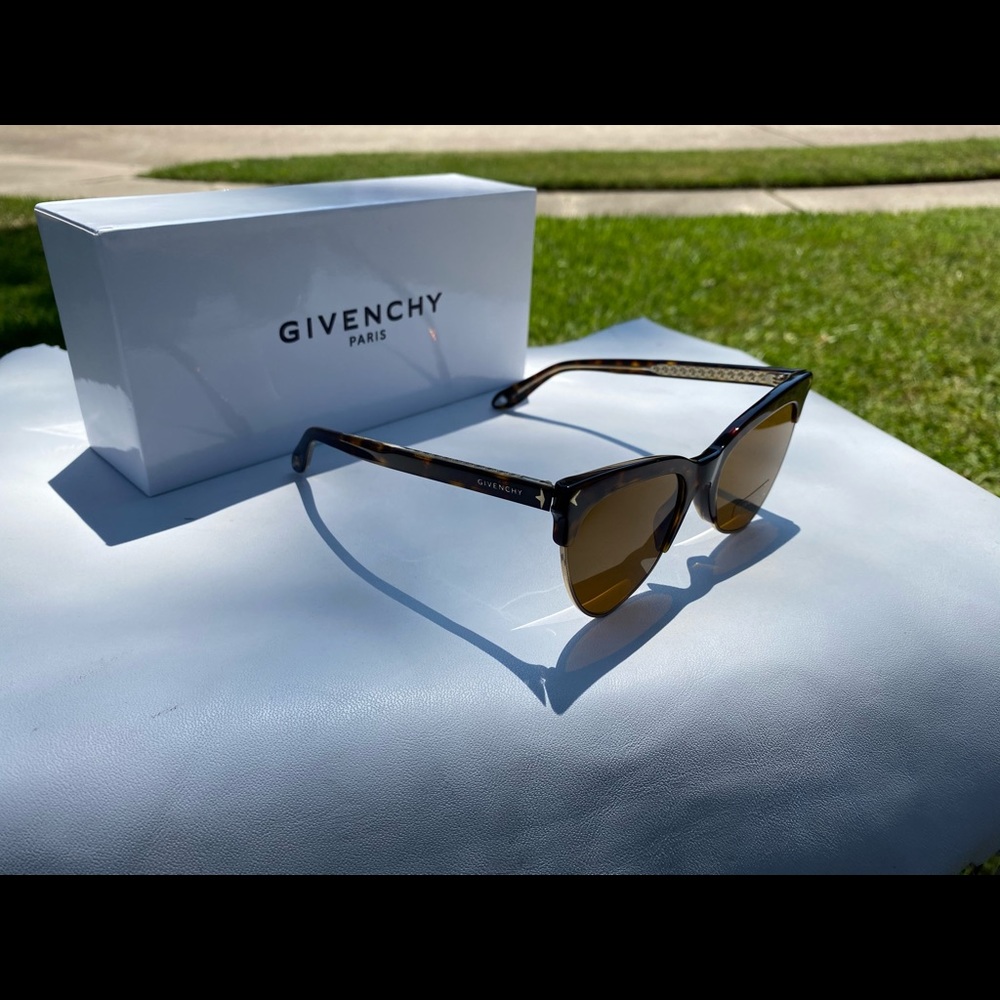 Givenchy Dark Havana & Brown Cat Eye Sunglasses - Picture 2 of 9